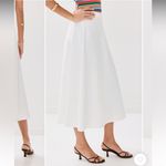 NWoT STAUD Lighthouse Ponte Skirt in Ivory White Midi A Line Photo 4