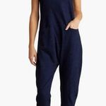 AG Adriano Goldschmied Abyl Sleeveless Overalls Jumpsuit in Navy Blue Size S Photo 0