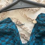 Elle  Green Cap Sleeve Pleated Blouse Photo 3