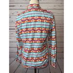 Panhandle Western Top Womens Medium Aztec Southwest Pearl Snap Cowgirl Rodeo Orange Photo 4