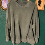 Aerie  Green Distressed Crewneck Sz Small Oversized Photo 0