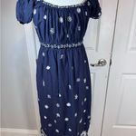Gretchen Scott Coquette Navy Embroidered Cottagecore Midi Dress Size Small Photo 7