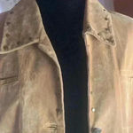 DAVID BROOKS Pig Suede Leather Jacket Women Studded Western Boho Brown S 18 Tan Photo 1