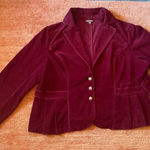 Roz & Ali  Women’s Burgundy Corduroy Blazer Jacket Size 22/24 Photo 0