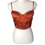 SheIn Satin Back Zip Cropped Bustier Cami Blouse Photo 6