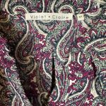 Violet+Claire  Paisley Print Tunic Floral Border Lightweight 3/4 Sleeve Pink M Photo 3