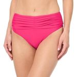 Ramy Brook Womens Standard Ivo High Waisted Ruched Bikini Bottom Perfect Pink XL Photo 0