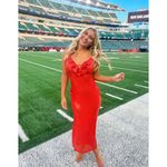 ANTHROPOLOGIE If By Sea Sequin Slip Midi Dress in Orange Size Large Photo 13