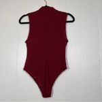 Free People Intimately  Burgundy Wine Cherry Mock Neck Lace Bodysuit XS Photo 2