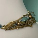 Rainbow Sandals Vintage Gold Beaded Multilayer Statement Necklace L-1 Photo 3