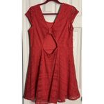 Xhiliration Coral Print Short Sleeve Lace Print Dress, Poly/Span, Back Open, XL Pink Photo 3