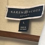 Karen Scott Hasting & Smith Quilted Vest Black Sleeveless Full Zip Gold Detail Photo 4