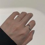 Wave design minimalist rings silver sterling silver s925 ring adjustable ring stackable ring Photo 2