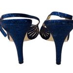 Adrianna Papell Heels Slingback Shimmer Blue 8.5M 4" Heel Open Toe Adjustable Photo 2
