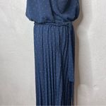 PRETTYGARDEN NWOT Pretty Garden Size XXL Navy Blue Dress Eyelet Halter Aline Midi Accordion Photo 6