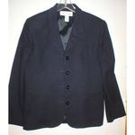 Jones New York Nice Womens Blazer Jacket Office Suit Vintage Navy Blue 12 Wool Photo 0