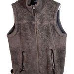 Free Country  Sherpa Fleece Vest Brown Zip up Cozy outdoor Layer Women's size XL Photo 0