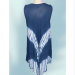 Emily Tracy Distressed Blue Tie Dye Sleeveless Embroidered Dress Swim Cover OS Size undefined Photo 1