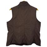 Talbots  Womens Quilted Vest Size LP Brown Snap Button Fleece Lined Equestrian Photo 3