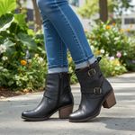 Lucky Brand  Orenzo Ankle Moto Boots Black Leather Women's Size 6 Photo 1
