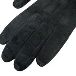None Womens Black Genuine Suede Leather Gloves Fully Lined Size 7.5 Medium Photo 1