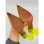 Amina Muaddi NEON YELLOW PVC HOLLI SLING PARTY HEELS size 37 Photo 10