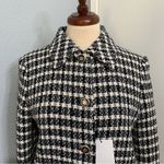 ZARA  Luxury Ecru/Black Textured Long Sleeves Lapel Collar Short Blazer Sz M Photo 11