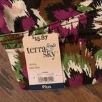 Terra & Sky  Black Floral Jegging Style Pants Size 3X 24W / 26W Photo 6