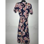 Old Navy Woman’s Midi Wrap Short Sleeve Dress V-neck Navy Blue Floral Size M Photo 7
