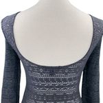 American Eagle Fitted Gray Open Back Lace Knit Sweater Photo 5