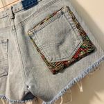 Vintage High Rise Mom Jean Denim Shorts Crochet 28 Blue Photo 2
