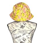 Aerie  Jacquard Reversible Bucket Hat - Cotton Yellow/Pink/Brown Adjustable Cap Photo 1