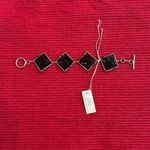 NWT pamelalynn & company black and silver color diamond shape link bracelet Photo 1