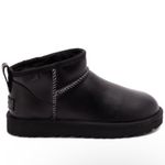 UGG  Leather Ultra Mini Boots Black Photo 1