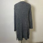 POL Gray Fuzzy Long Cardigan Sweater Medium Cozy Fall Layering Neutral Knit Photo 5