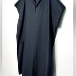 Shamask Women’s Classic Shirt Dress In Black Cotton Pique Size L Size L Photo 4