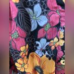 Anthropologie Fig & Flower Floral Midi Dress Black Sheer 3/4 Sleeve Women’s Med Photo 4