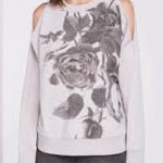 All Saints Rosen Unai Sweatshirt, light‎ grey with dark rose print, size S EUC Photo 0