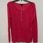 Banana Republic  Pink Long Sleeve Linen Shirt with Buttons Size Medium Photo 0