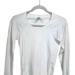 Athleta  Speedlight Seamless Womens Sz XS White Ruched Long Sleeve Top Stretch Photo 1