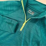 FILA Sport Running Jacket Women's Small Green Thumbholes Half Zip Stretch Photo 1