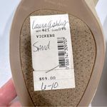 Laura Ashley Sand Metallic Rosette Slingback Peep Toe Shoes 6 1/2 Floral Cottage Photo 12