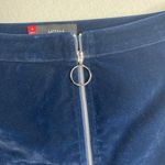 Misha NoNoo Mini Skirt Blue Velvet Size Medium Boho‎ Retro '60's Front Zipper Photo 1