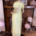 VINTAGE LATE 1960'S/EARLY 70'S YELLOW COTTON EMPIRE WAIST MAXI DRESS (M) Size M Photo 6