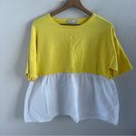 ZARA  Knit Mixed Media Colorblock Bright Boxy Oversized Top Shirt USA Small Photo 0