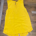 Grace Elements ‎ yellow sleeveless blouse embroidered yellow thread size S breeze Photo 0
