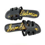 Sam Edelman Bay Slide Sandals Size 9 Black Croco Leather Logo Slides Photo 8
