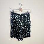 Massimo Dutti  Women Silk Blend Black Floral Shorts Size 4 New Photo 2