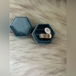 NWT Gold 3 Row Band Rhinestone Ring In Stainless Steel Silver Photo 2