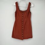 Chloe & Katie M Overall Sleeveless Dress Linen Blend Rust Boho Festival Western Orange Size M Photo 1